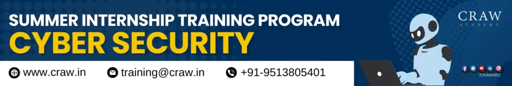 An banner image promoting information about Summer Internship Training Program in Cyber Security